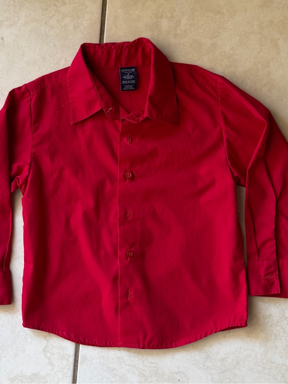 Arrow Boys Red Long-Sleeve Button-Down Shirt